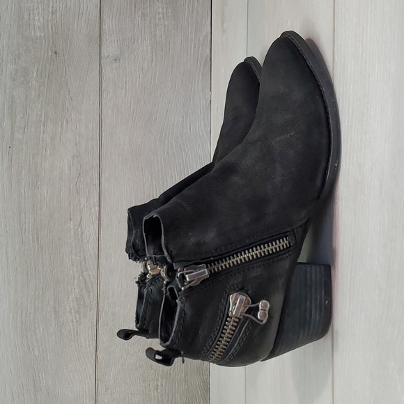 Dolce Vita Women Moto Leather Double Zip Heels Boots shoes sz 7.5 - Picture 2 of 14